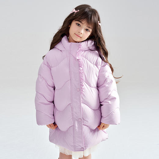 笛莎Deesha 2025冬季新款女童时尚甜美抗菌绒三防蓄热羽绒服 商品图2