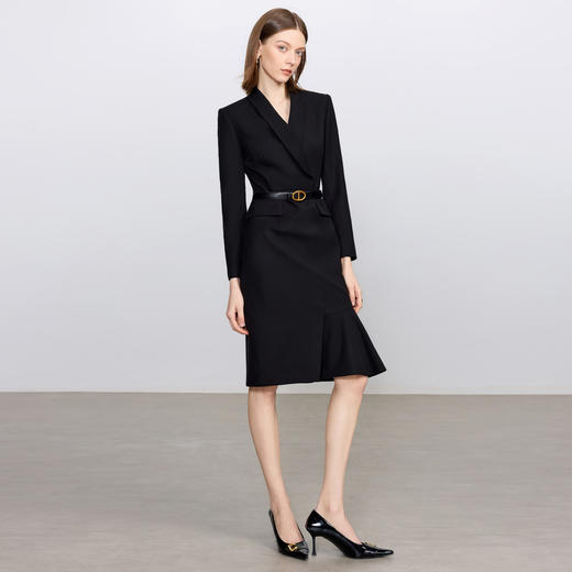 IWY/气质西装连衣裙女收腰显瘦黑色职业装干练通勤正装Q1445 商品图1