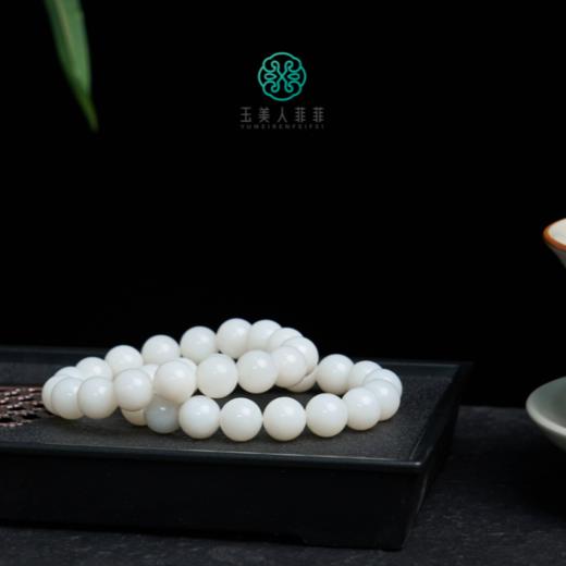 和田玉单圈圆珠手串约12mm 商品图0