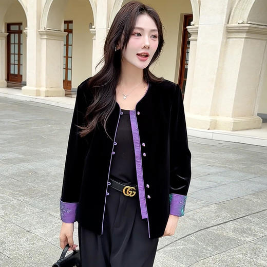 QYM 5961-Y复古中式外套休闲国风小香风上衣 商品图1