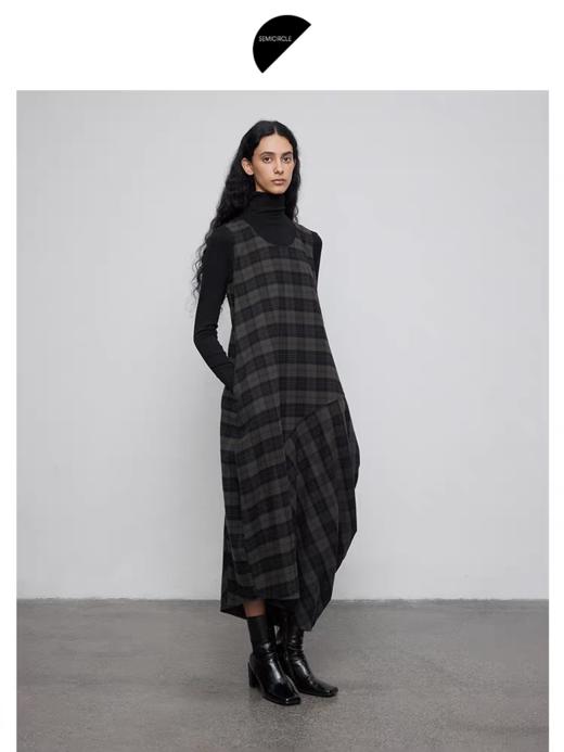 半圆/Q5725735/直筒无袖不规则圆领连衣裙 商品图2