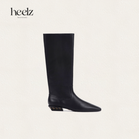 heelz设计师手工鞋履 ｜H 小方跟小牛皮骑士靴 3 公分