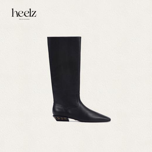 heelz设计师手工鞋履 ｜H 小方跟小牛皮骑士靴 3 公分 商品图0