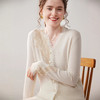 「高货qj」全新升级【铂金会员404/天猫539/差价135】(04111)洛诗琳法式轻奢蕾丝刺绣羊绒衫2025秋季新款V领针织开衫女 商品缩略图3