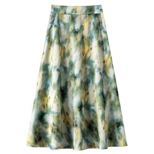 丁摩 蓝色印花半身裙女春夏季薄款中长款高级感气质A字大摆伞裙5ZF-53371 商品图1