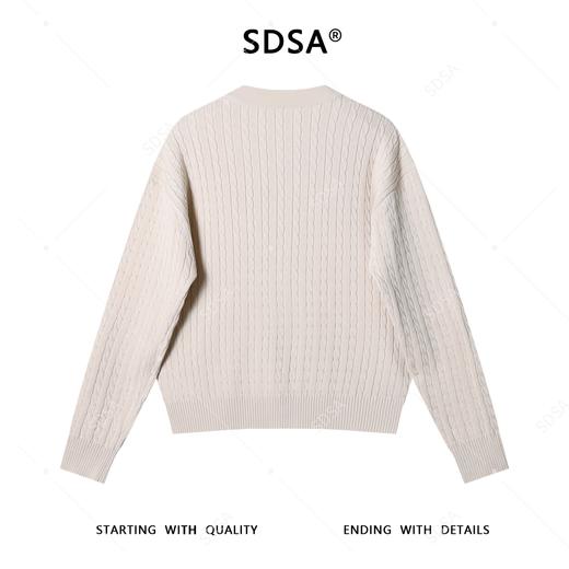 46764SDSA男士秋冬新款痞帅男装极简风短款纽花圆领针织衫百搭开衫毛衣 商品图5