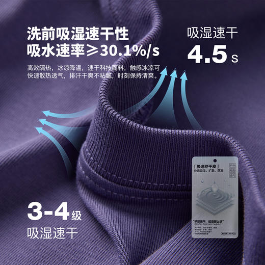 REDCHARCOAL 红炭凉感速干印花短袖T恤男潮牌夏宽松防晒情侣半袖 商品图2