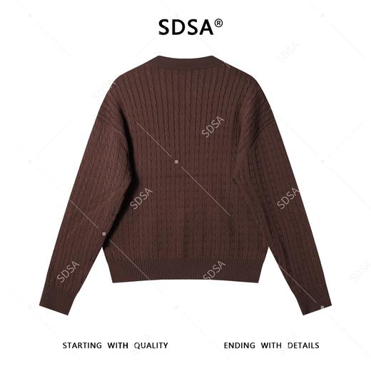 46764SDSA男士秋冬新款痞帅男装极简风短款纽花圆领针织衫百搭开衫毛衣 商品图4