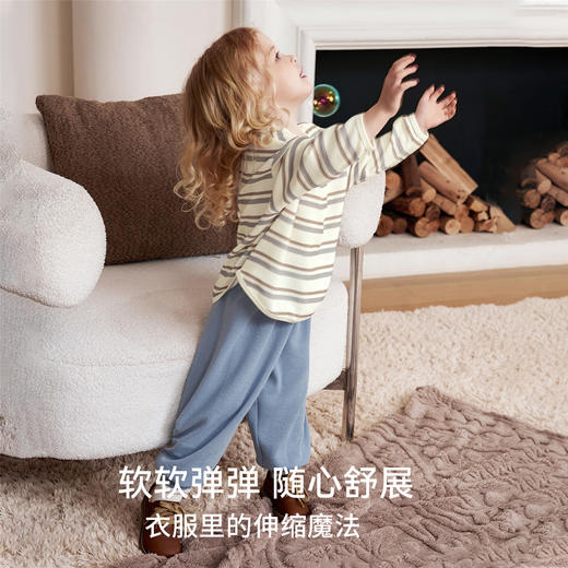 【孕味秒杀专属】嫚熙儿童家居服山茶花华夫格宝宝睡衣套装-H 商品图3