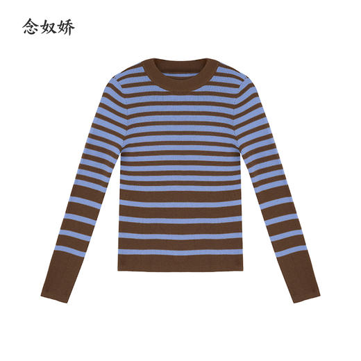 【商场同款】CNK5902 “ 海盐系条纹毛衫 ” MIU系配色，知性俏皮 松软罗纹组织张弛有度  条纹毛衫 商品图7