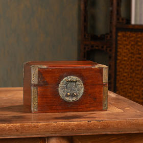 清	黄花梨铜包角文房盒