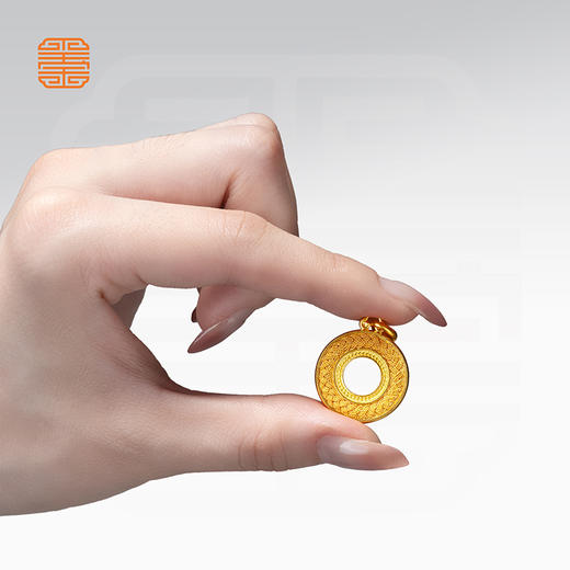 玺匠金铺《圆满》足金9999黄金平安扣吊坠 吉祥饰品挂件 商品图4
