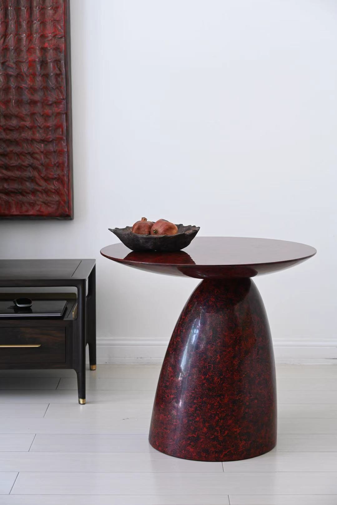 大漆 叠玉沙发边几