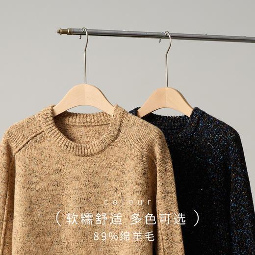罗蒙秋冬圆领金丝珠片羊毛衫女士舒适百搭针织衫设计感休闲毛衣上衣女 商品图4