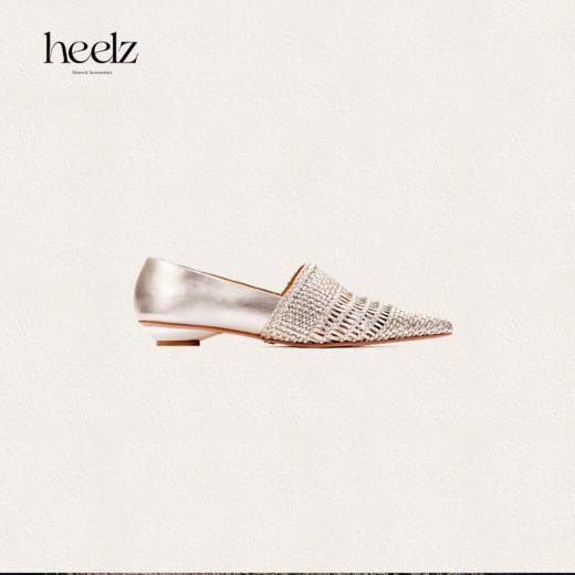 heelz艺术工坊系列｜手工编织羊皮尖头平底鞋2公分 商品图0