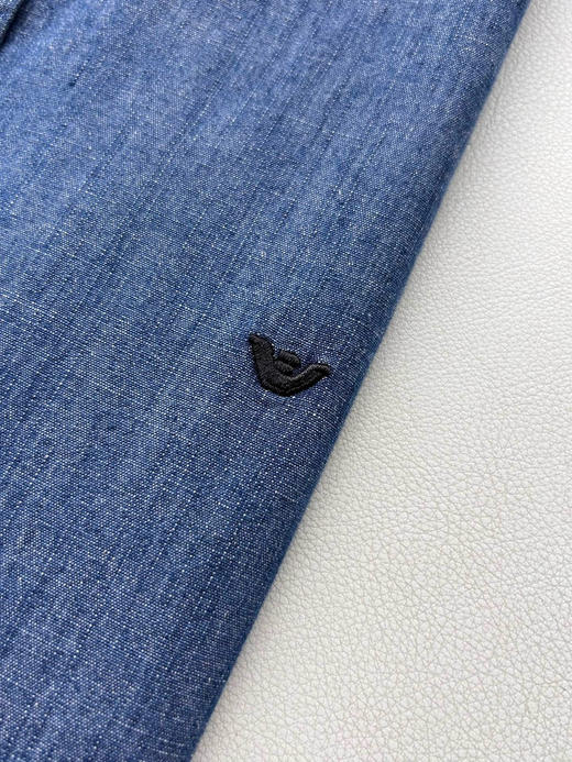 【秒杀价已调 直接拍】 S-XXL码 纯原 阿玛尼 男款 前胸经典小Logo刺绣 牛仔工艺衬衣 商品图3