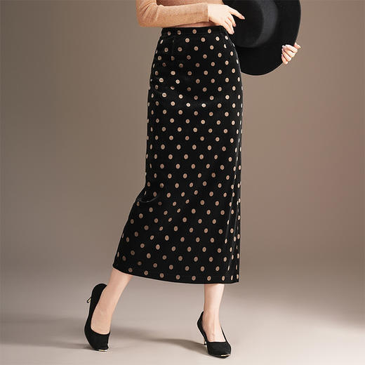 QYM 777-Y松紧高腰包臀裙时尚气质优雅开衩一步裙 商品图1