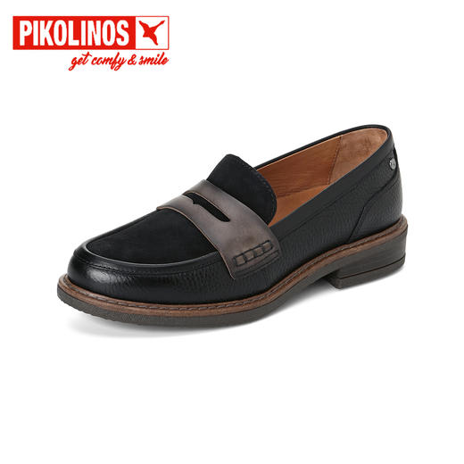 【云粉节】BF楼Pikolinos派高雁秋季擦色牛皮中口拼色粗跟乐福鞋PL257916.吊牌价2380 商品图0