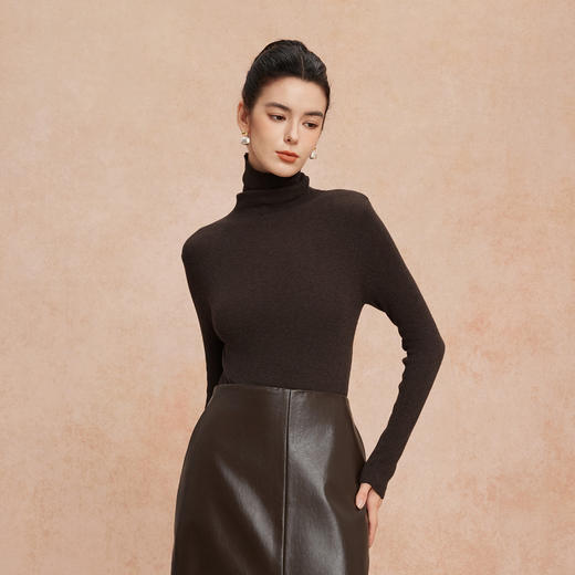 QG632斯尔丽25秋季新款超细纱支高领打底百搭细腻柔软贴身长袖针织衫 商品图8