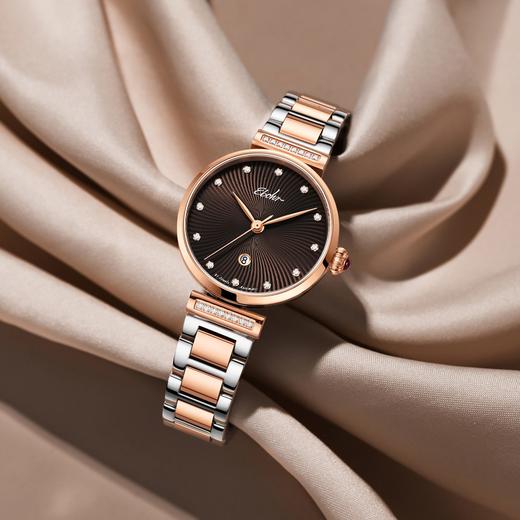 依波表手表女士全自动机械女表高级锆钻轻奢时尚防水送礼腕表3660 商品图2