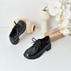 经典鲨2025秋专柜新品百搭黑色圆头鳄鱼纹中粗跟系带皮鞋女KC19-537251 商品缩略图1