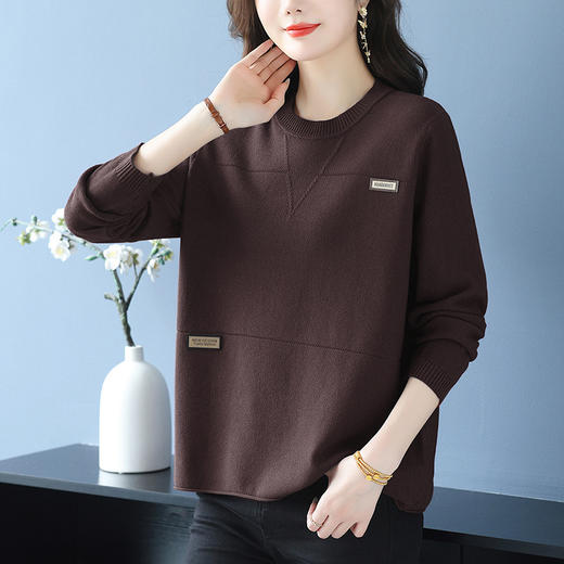 E6670-148中年女士毛衣百搭针织衫2025新款冬装遮肚子上衣大码妈妈打底衫潮 商品图0