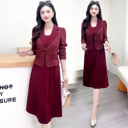 QYM 1125X20-Y平时可穿妈妈连衣裙两件套礼服裙 商品图0