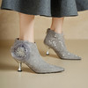 【预售5天】短靴子女巨好看配裙子新款早秋冬高细跟水钻花朵气质尖头宴会ALS&2597 商品缩略图0