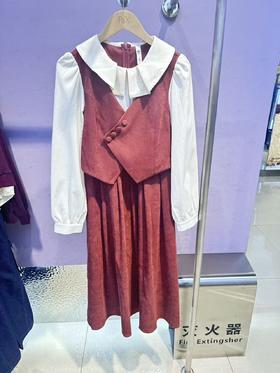 P&X设计师女装 梭织连衣长裙 红色 825108092