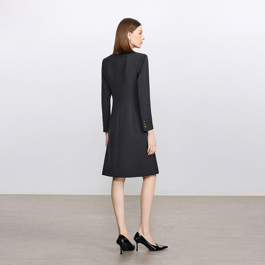 IWY/高级感灰色西装连衣裙女秋冬羊毛总裁职业裙气质干练工作服Q1446 商品图4