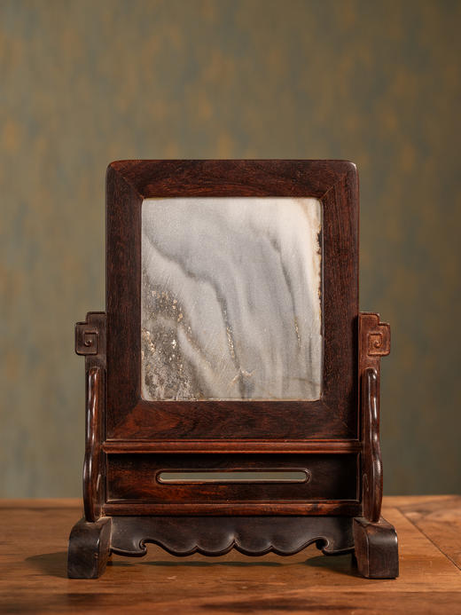 二十世纪	紫檀镶云石插屏 商品图1