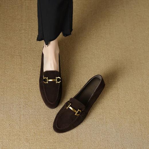 【预售5天】豆豆鞋女秋季新款百搭休闲平底单鞋女一脚蹬乐福鞋真皮女鞋SSS&S9076 商品图3