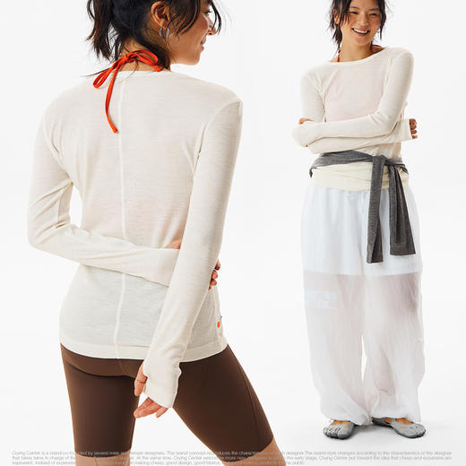 CryingCenter 圆领修身羊毛螺纹长袖tee 哭喊中心 商品图3