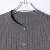 46764SDSA男士秋冬新款痞帅男装极简风短款纽花圆领针织衫百搭开衫毛衣 商品缩略图2