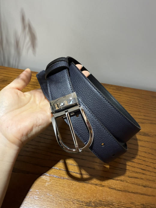 915-4 免带 MB马蹄扣 双面双色两用 男士商务休闲皮带腰带 任意剪裁 全套包装 商品图4