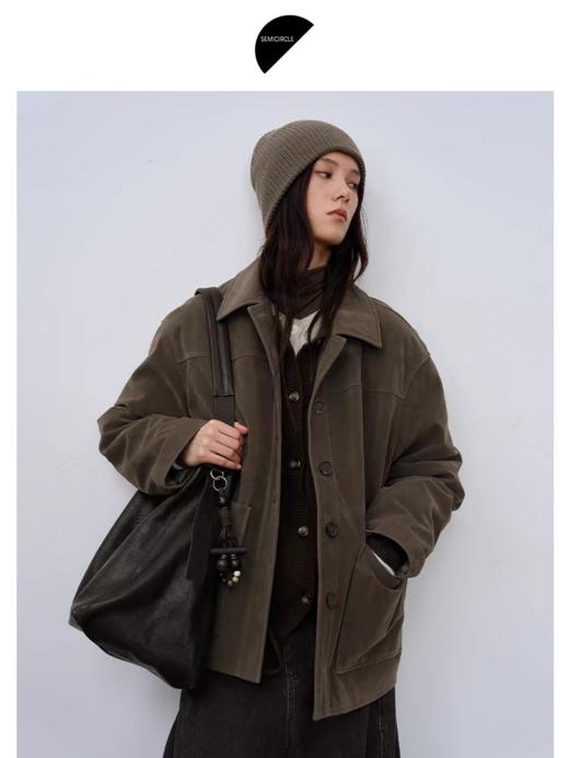 半圆/Q5561937/仿麂皮工装衬衫夹克 商品图3