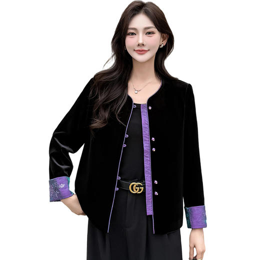 QYM 5961-Y复古中式外套休闲国风小香风上衣 商品图4