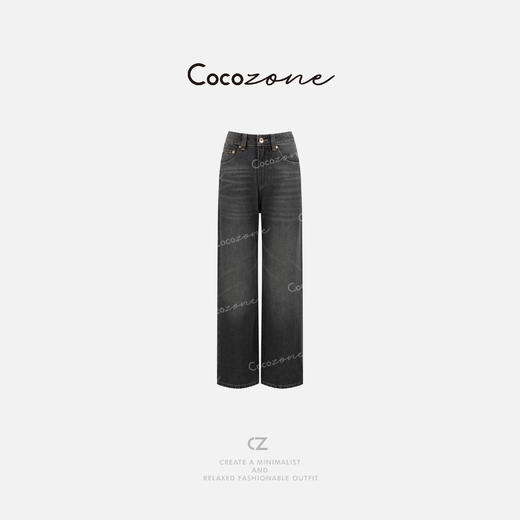 COCO ZONE 刘一一【100棉】美式喷马骝直筒牛仔裤 CD1A1352 商品图0