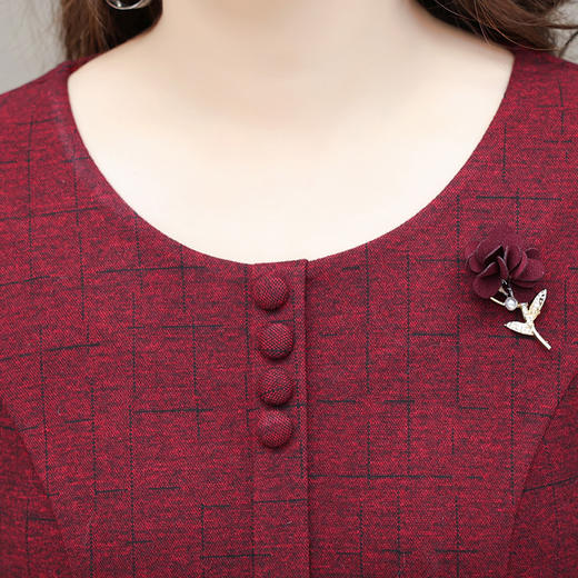 QYM 1125X19-Y长袖连衣裙平时可穿婚礼服包臀裙假两件 商品图3