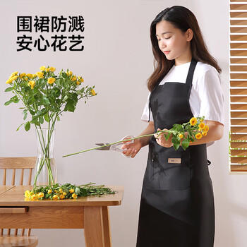 五月花围裙简约时尚家居厨房围裙 防溅油防污防水围裙男女通用 JJ-743 商品图0