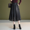 QYM 765-Y松紧高PU皮裙时尚气质优雅半身裙水洗皮大摆裙 商品缩略图1