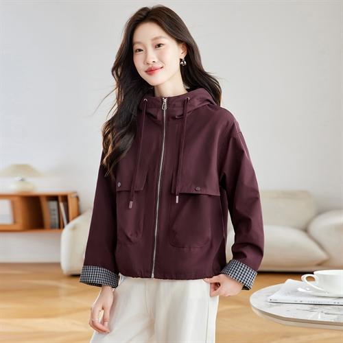 格子拼接洋气，夹克上衣外套HR-MUQQ688 商品图1