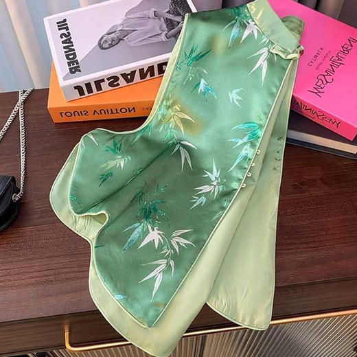 雀说新中式国风提花缎面马甲背心复古高级感名媛唐装盘扣上衣大码AL 商品图1