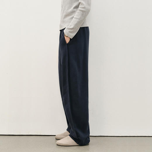 714street休闲简约垂感宽松弯刀裤2025秋冬潮牌加绒灰色卫裤男款 商品图1