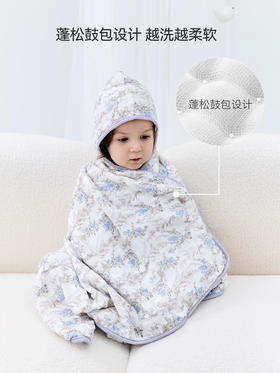 Domiamia 婴幼儿六层纱布带帽浴巾 新生儿包单