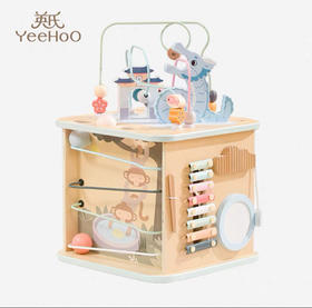 【5F】英氏串珠绕珠六面体婴儿忙碌箱宝宝蒙氏早教益智玩具蒙特梭利教具