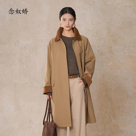 【商场同款】CNG5911 “ 巴恩风衣 ” 领口不同材质拼色 增加层次感 H廓形打造利落大气 商品图2