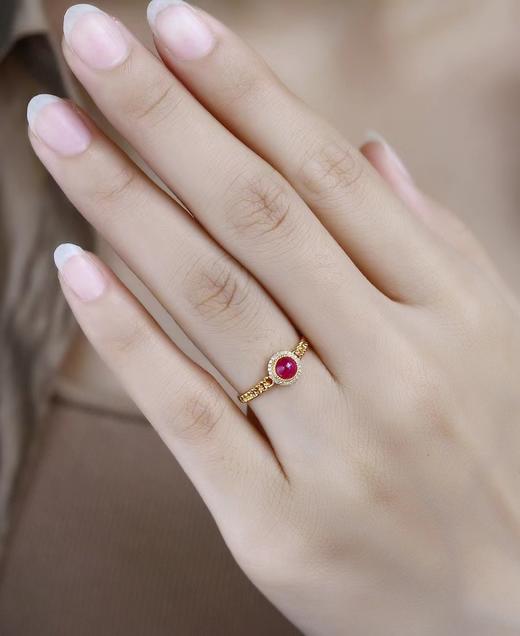 0.68ct蛋面红宝石戒指 商品图5
