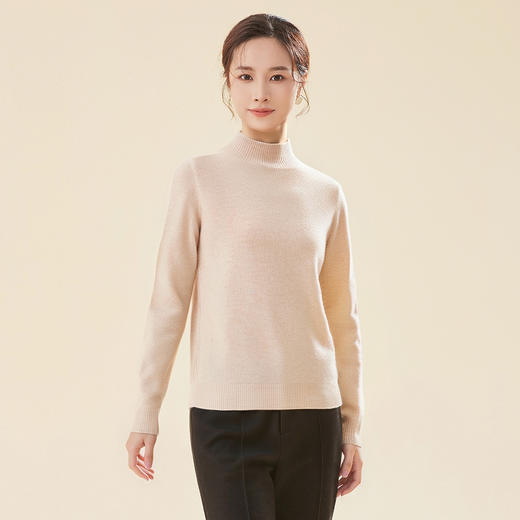 【100绵羊毛】罗蒙秋冬女士羊毛衫半高领打底衫厚实柔软百搭针织衫内搭上衣女 商品图2