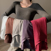 圆领螺纹上衣打底衫女秋冬内搭纯色简约长袖t恤显瘦可外穿打底衣 商品缩略图2